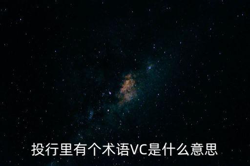 經(jīng)濟學中vc表示什么，金融中的VC是什么意思啊