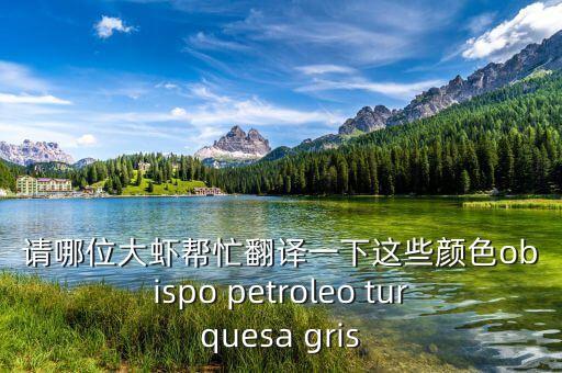 marengo什么顏色，請哪位大蝦幫忙翻譯一下這些顏色obispo petroleo turquesa gris