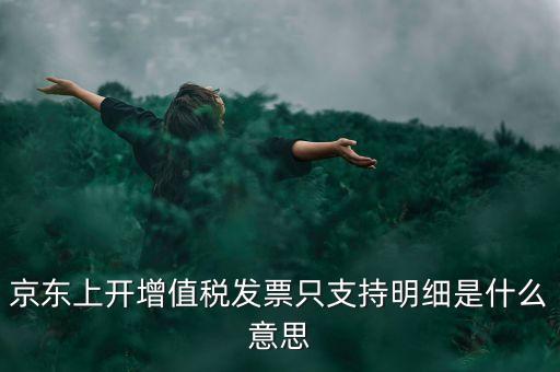 京東發(fā)票明細是什么，京東上開增值稅發(fā)票只支持明細是什么意思