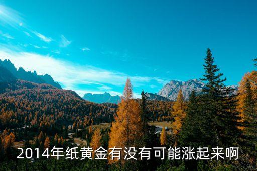 2014黃金什么時候會漲，2014年紙黃金有沒有可能漲起來啊