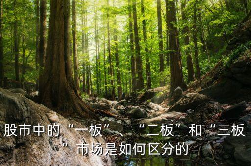 股市中的“一板”、“二板”和“三板”市場(chǎng)是如何區(qū)分的