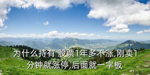 為什么持有 股票1年多不漲,剛賣1分鐘就漲停,后面就一字板