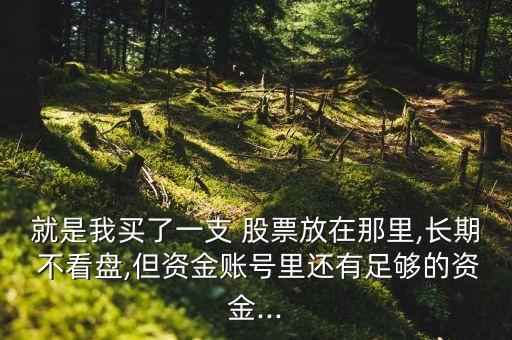 就是我買了一支 股票放在那里,長期 不看盤,但資金賬號里還有足夠的資金...