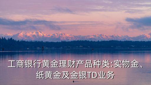 工商銀行黃金理財產(chǎn)品種類:實物金、紙黃金及金銀TD業(yè)務(wù)