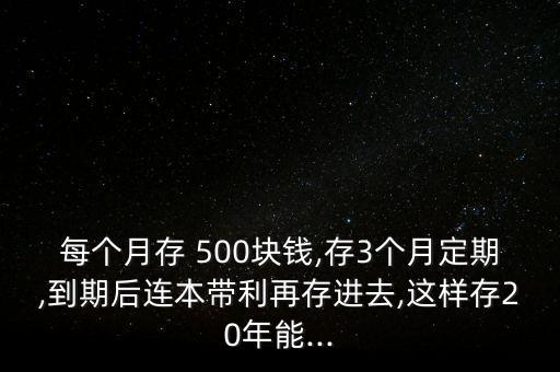 每個月存 500塊錢,存3個月定期,到期后連本帶利再存進(jìn)去,這樣存20年能...
