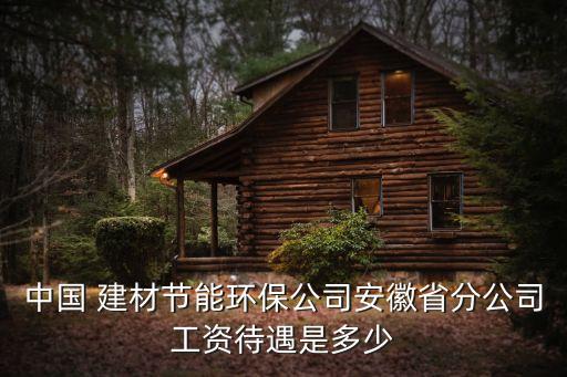 中國(guó) 建材節(jié)能環(huán)保公司安徽省分公司工資待遇是多少