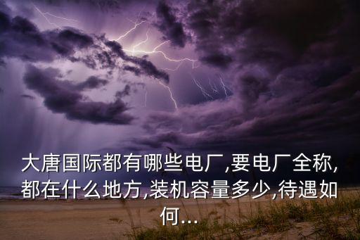 大唐國際都有哪些電廠,要電廠全稱,都在什么地方,裝機(jī)容量多少,待遇如何...