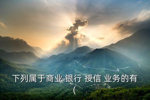 下列屬于商業(yè) 銀行 授信 業(yè)務的有(