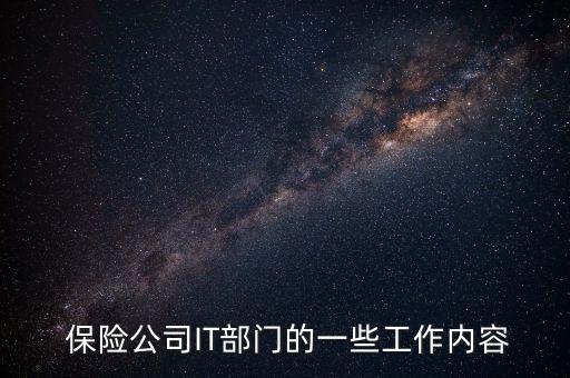  保險(xiǎn)公司IT部門(mén)的一些工作內(nèi)容