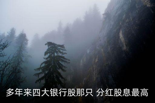 多年來四大銀行股那只 分紅股息最高