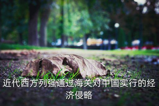 近代西方列強通過海關對中國實行的經(jīng)濟侵略