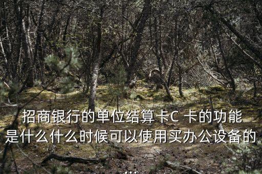  招商銀行的單位結(jié)算卡C 卡的功能是什么什么時候可以使用買辦公設(shè)備的...