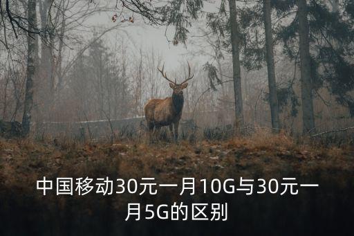 中國移動30元一月10G與30元一月5G的區(qū)別