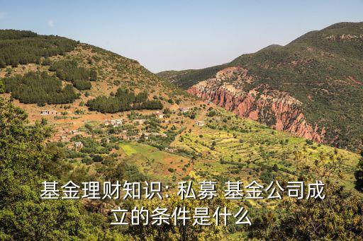 基金理財(cái)知識: 私募 基金公司成立的條件是什么
