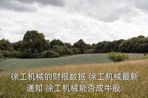  徐工機械的財報數據 徐工機械最新通知 徐工機械能否成牛股