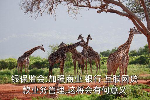 銀保監(jiān)會(huì):加強(qiáng)商業(yè) 銀行 互聯(lián)網(wǎng)貸款業(yè)務(wù)管理,這將會(huì)有何意義