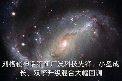 劉格崧神話不在廣發(fā)科技先鋒、小盤成長、雙擎升級混合大幅回調