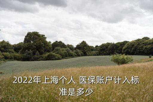 2022年上海個人 醫(yī)保賬戶計入標準是多少