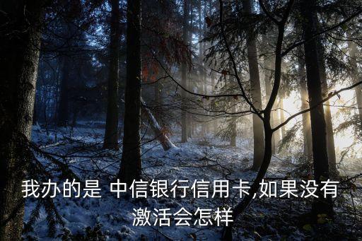 我辦的是 中信銀行信用卡,如果沒有 激活會(huì)怎樣
