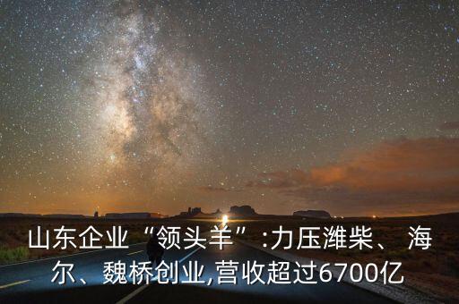 山東企業(yè)“領(lǐng)頭羊”:力壓濰柴、 海爾、魏橋創(chuàng)業(yè),營收超過6700億