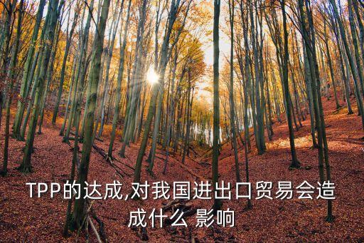 TPP的達(dá)成,對(duì)我國(guó)進(jìn)出口貿(mào)易會(huì)造成什么 影響