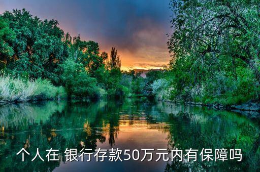 個人在 銀行存款50萬元內有保障嗎