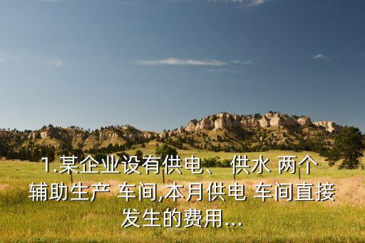 1.某企業(yè)設(shè)有供電、 供水 兩個 輔助生產(chǎn) 車間,本月供電 車間直接發(fā)生的費(fèi)用...