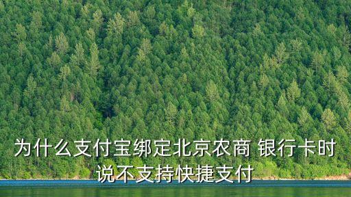 為什么支付寶綁定北京農(nóng)商 銀行卡時(shí)說不支持快捷支付