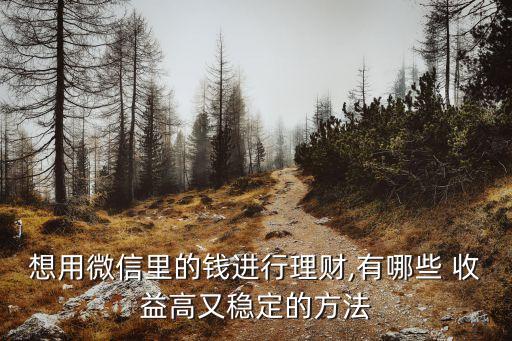 想用微信里的錢(qián)進(jìn)行理財(cái),有哪些 收益高又穩(wěn)定的方法