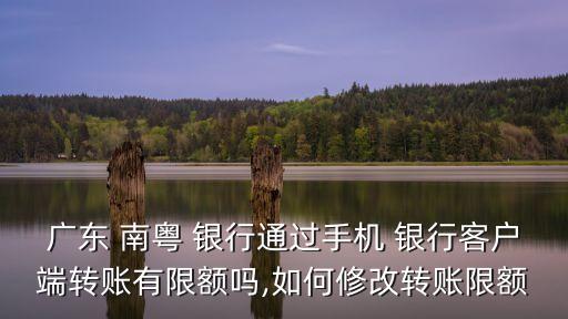 廣東 南粵 銀行通過手機 銀行客戶端轉賬有限額嗎,如何修改轉賬限額