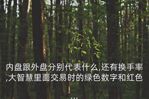 內(nèi)盤跟外盤分別代表什么,還有換手率,大智慧里面交易時的綠色數(shù)字和紅色...