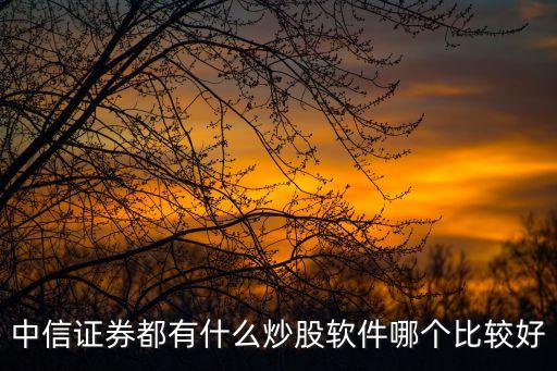 中信證券都有什么炒股軟件哪個(gè)比較好