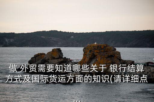 做 外貿(mào)需要知道哪些關(guān)于 銀行結(jié)算方式及國際貨運(yùn)方面的知識(請?jiān)敿?xì)點(diǎn)...