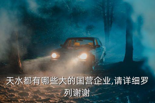 天水都有哪些大的國營企業(yè),請?jiān)敿?xì)羅列謝謝