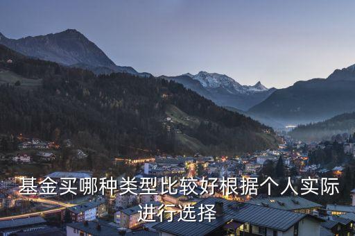  基金買(mǎi)哪種類型比較好根據(jù)個(gè)人實(shí)際進(jìn)行選擇