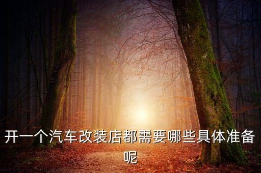 開(kāi)一個(gè)汽車(chē)改裝店都需要哪些具體準(zhǔn)備呢