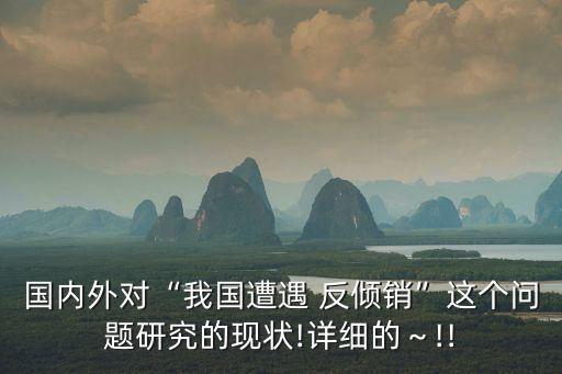 國(guó)內(nèi)外對(duì)“我國(guó)遭遇 反傾銷(xiāo)”這個(gè)問(wèn)題研究的現(xiàn)狀!詳細(xì)的～!!