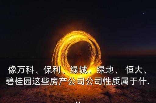 像萬科、保利、綠城、綠地、 恒大、碧桂園這些房產(chǎn)公司公司性質(zhì)屬于什...