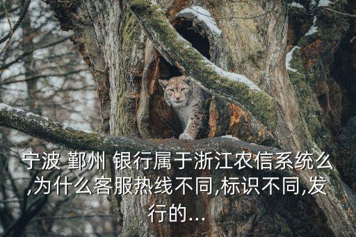 寧波 鄞州 銀行屬于浙江農(nóng)信系統(tǒng)么,為什么客服熱線不同,標識不同,發(fā)行的...