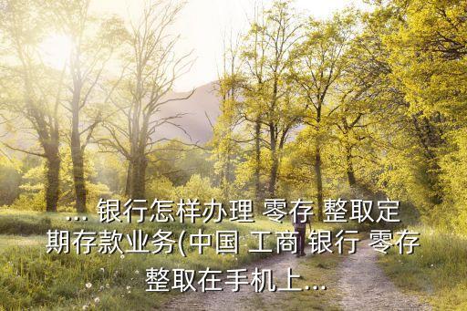 ... 銀行怎樣辦理 零存 整取定期存款業(yè)務(wù)(中國 工商 銀行 零存 整取在手機(jī)上...