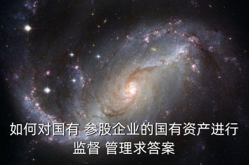 如何對(duì)國有 參股企業(yè)的國有資產(chǎn)進(jìn)行監(jiān)督 管理求答案