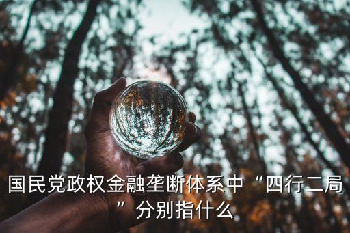國(guó)民黨政權(quán)金融壟斷體系中“四行二局”分別指什么