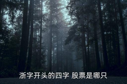 浙字開頭的四字 股票是哪只