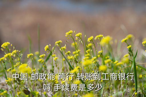 中國 郵政能 跨行 轉(zhuǎn)賬到工商銀行嗎 手續(xù)費(fèi)是多少