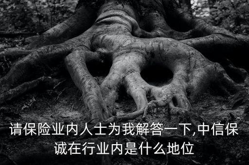 請保險業(yè)內(nèi)人士為我解答一下,中信保誠在行業(yè)內(nèi)是什么地位