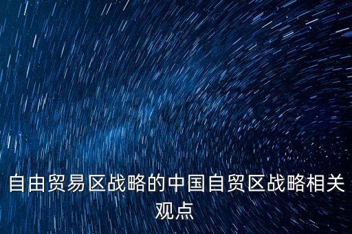 自由貿易區(qū)戰(zhàn)略的中國自貿區(qū)戰(zhàn)略相關觀點