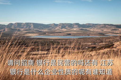 請(qǐng)問(wèn)招商 銀行是民營(yíng)的嗎還有 江蘇 銀行是什么企業(yè)性質(zhì)的呢有誰(shuí)知道