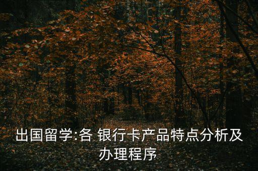 出國留學(xué):各 銀行卡產(chǎn)品特點(diǎn)分析及辦理程序