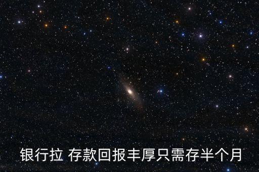  銀行拉 存款回報豐厚只需存半個月