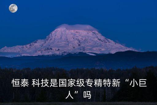  恒泰 科技是國(guó)家級(jí)專(zhuān)精特新“小巨人”嗎